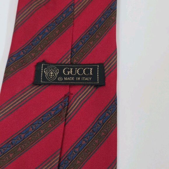Gucci Silk Tie Multicolor Logo Floral Print Party Italy Designer W 3.75 L 57.25" - Picture 6 of 16